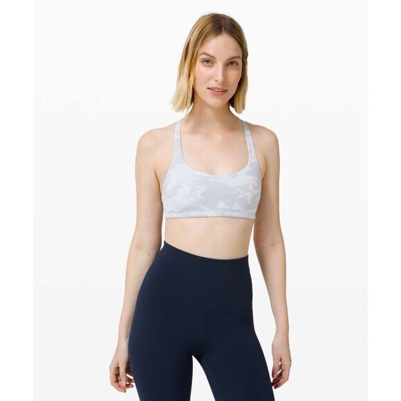 LULULEMON Free to Be Wild Incognito Gray Camo Sports Bra - Picture 1 of 5